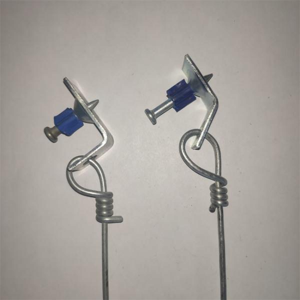 12 Gauge 10 feet Acoustical Pre Tied Ceiling Wire attached a 1-1/4 pin and 90° Clip