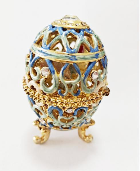 Vintage Style Hand Painted  Easter Egg Jewerly Trinket Box Love Angel Jewelry Box Faberge Egg Jewerly Trinket Box
