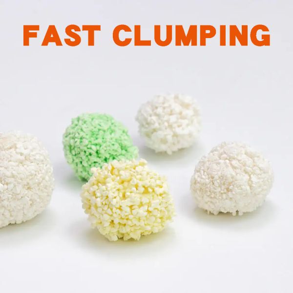 Litière pour chat au tofu au thé vert en gros, faible poussière, emballage personnalisable, sans odeur, stabilité des grumeaux, nettoyage facile à chaque utilisation