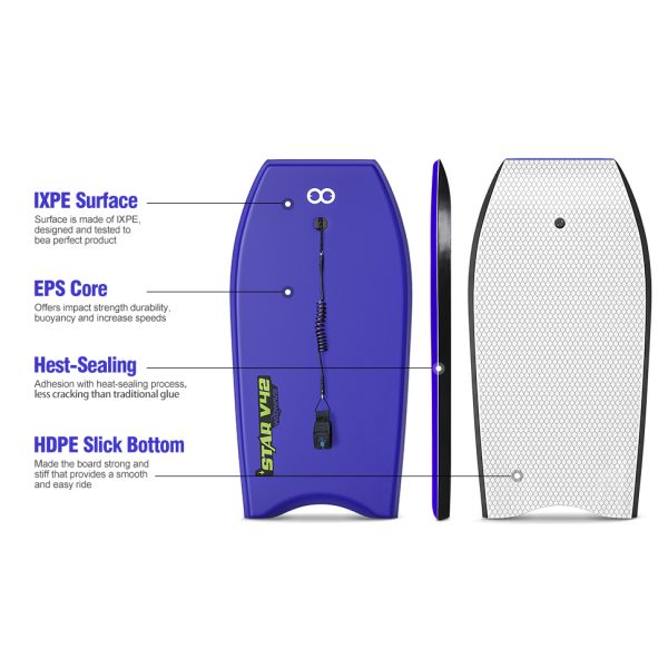 Custom EPS XPE HDPE Bodyboards for Kids 1.97 Inch Thickness Durable Design