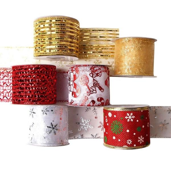 Faixa de decoração de fio de ferro de Natal em 63mm Tamanho com design de borracha com fio