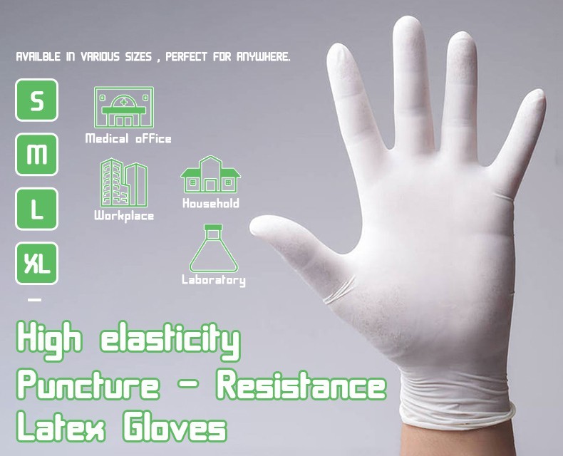 CE Certificated Non Sterile Examination Gloves 5 Mil Natural Latex Gloves Waterproof