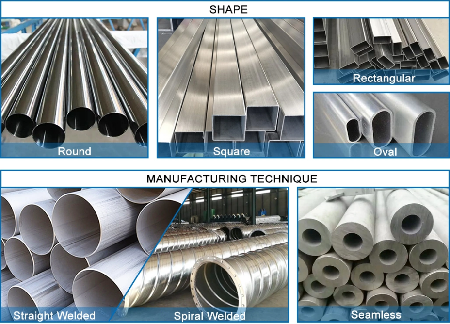 AISI ASTM 304L Stainless Steel Round Pipe Mirror Polished Seamless Welded