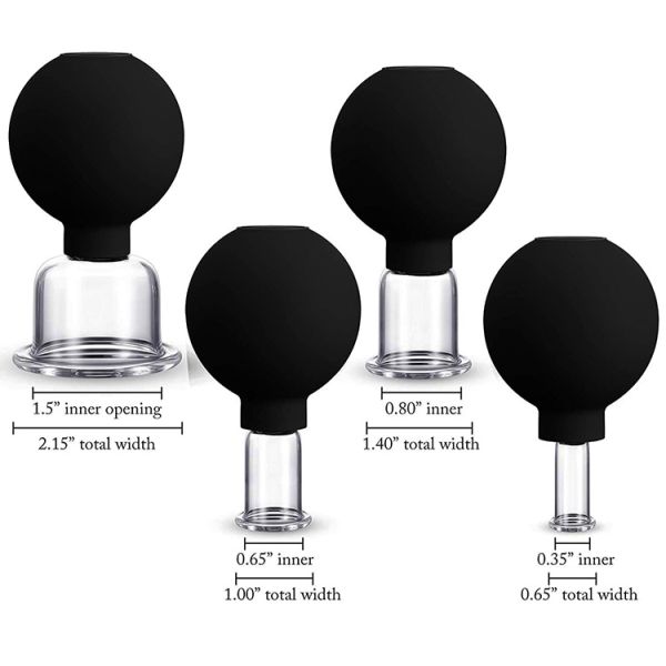 Effective Facial Rejuvenation with Silicone Glass Vacuum Suction Massage Cupping Cups
