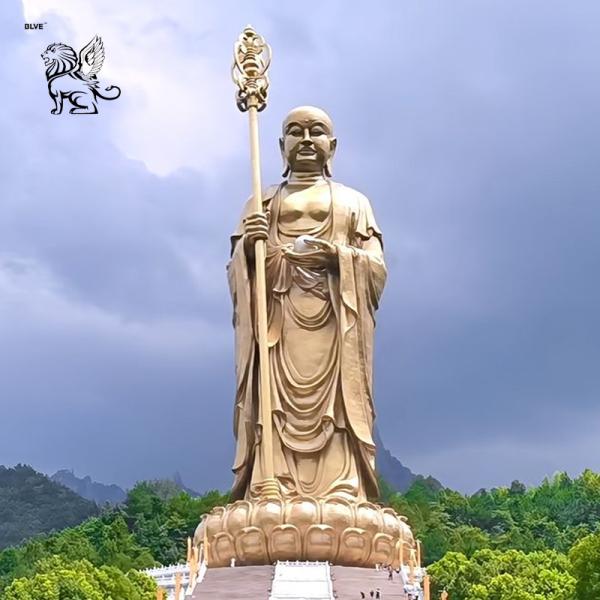 Ksitigarbha Bodhisattva Bronze Buddha Statue Metal Earth Store Bodhisattva Sculpture Large Giant Outdoor Buddhism