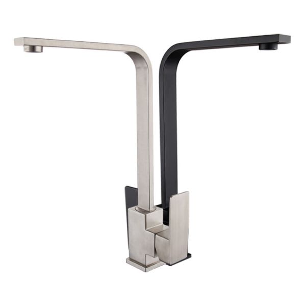 Stainless Steel Kitchen Sink Mixer Faucet Square Handle Modern Kitchen Faucet