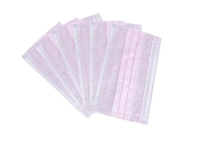Dust Protective Disposable Mouth Mask Face Mask Earloop 3 Ply Pink