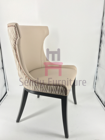 Durable Metal Frame Leather Upholstered Commercial Dining Chair