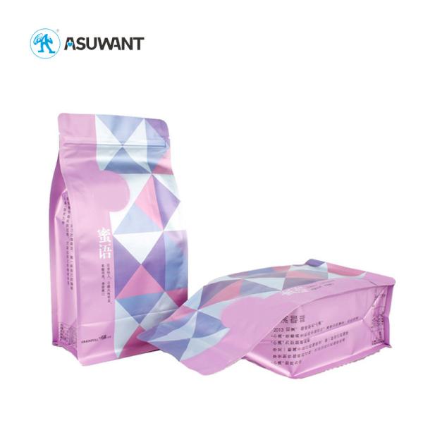 VMPET 130mic Plastic Flat Bottom Bags Gravure Printing