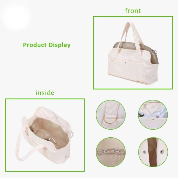 41*16*35CM Outdoor Beige Polyester Fiber Pet Travel Bag Foldable Lightweight Convenient Storage Ideal For Pet Owners On The Go