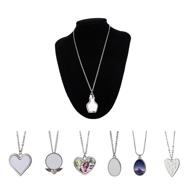 Sublimation Love Heart Necklace Valentines Necklace For Heat Transfer