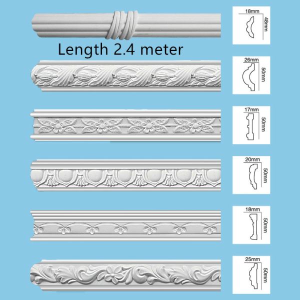 Polyurethane Wainscoting Interior Wall Molding Decorative PU Chair Dado Rail