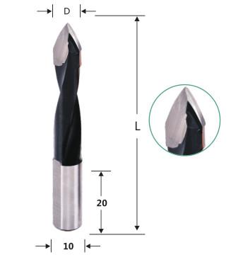 Aço do carboneto de tungstênio através dos bocados de perfuração do furo 15mm para o Woodworking