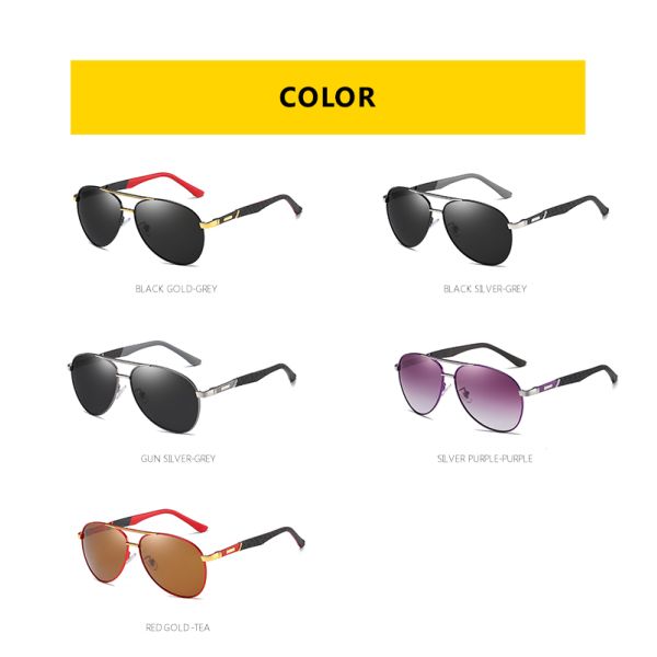 Vintage Aluminum 143mm Metal Frame Polarized Sunglasses Coating Lens Driving Shades