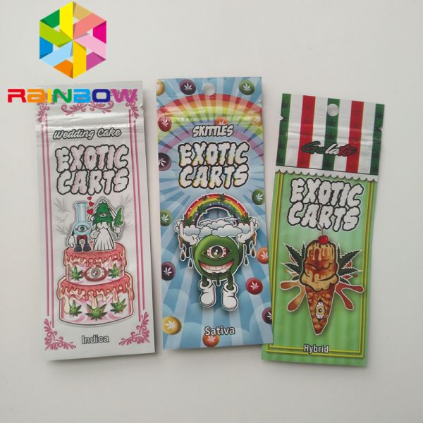 Holographic Vape Cartridge Plastic Pouches Packaging k Cbd Oil Exotic Carts