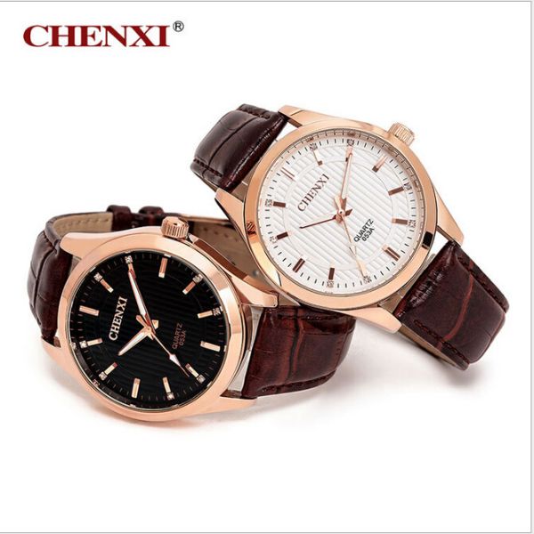 Latest Unique Design Rose Gold Case Luxury Style Fashion Watches Man Unisex Leather Watch