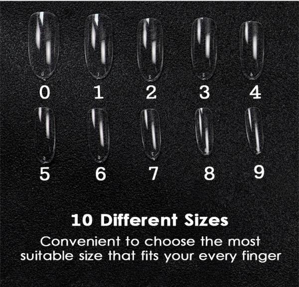 Acrylic Easy Tapered Long Clear XL XXL XXXL Straight No Non C Curve Square Nail Tips Stiletto Nail Tip Full Coverage