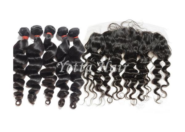 12 - 30 Lace Frontal Closure Grade 8A Virgin Hair Loose Wave With Clean