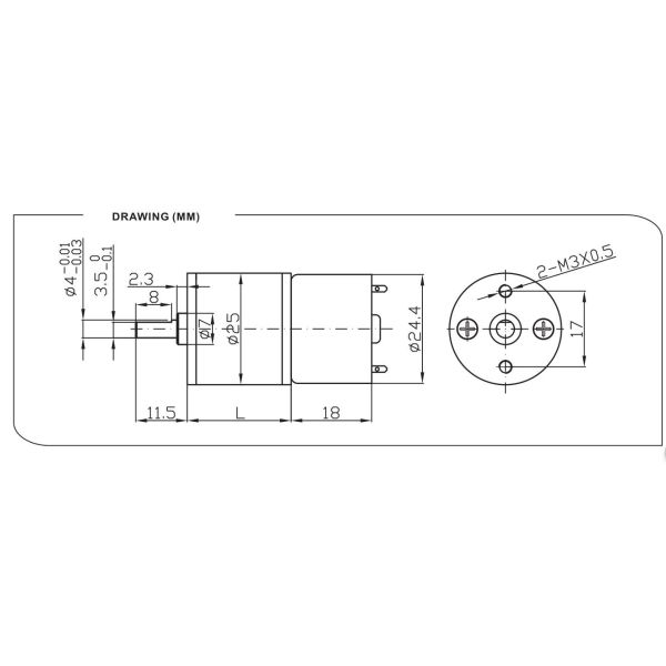 le micro électrique de 25mm 6v 12v 24v a balayé le moteur de vitesse de C.C pour le lecteur DVD OWM 25RS310