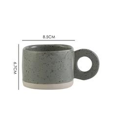 Caneca nórdica cerâmica do leite do café da manhã do copo de chá do leite do teste padrão da novidade de 300ML Ring Handle Coffee Mug Speckled breve