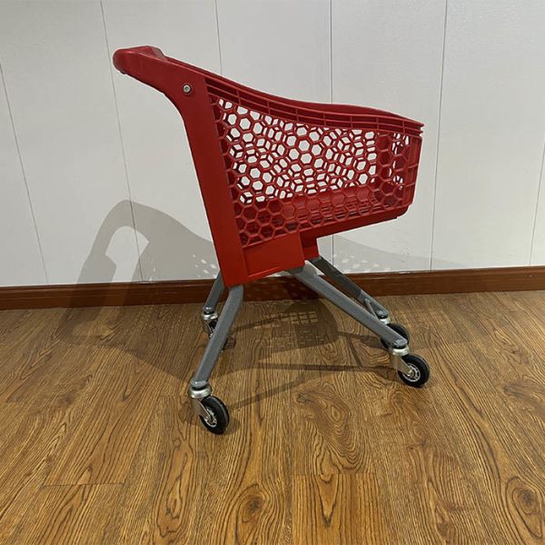 Plastic Kids Cart Child Size Toy Shopping Cart in Grocery Store with Flag