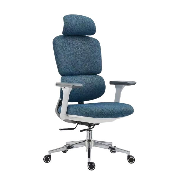 White Adjustable 4D Armrest Ergonomic Mesh Office Chair 3 Positions Backrest for Staff