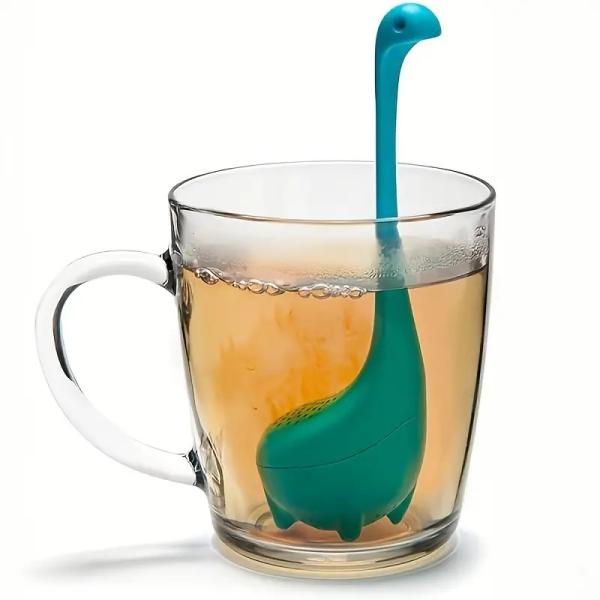 Cute Silicone Tableware Set , Silicone Tea Infuser With Long Handle Neck