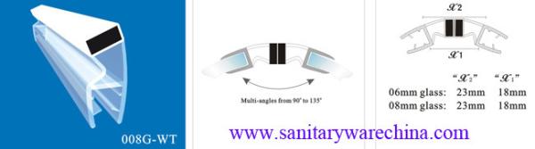 Sealing Strips/waterproof magnetic strips/shower door seals/PVC Magnetic Seal 008G-WT