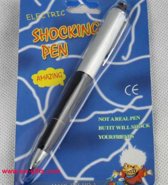 Joker Play Shocking Electric Shock Novelty Metal Pen Prank Trick Joke Gag New Funny Toy