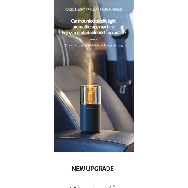 Flame Design Portable Aroma Car Diffuser Humidifier 120ml Capacity OEM Color Size