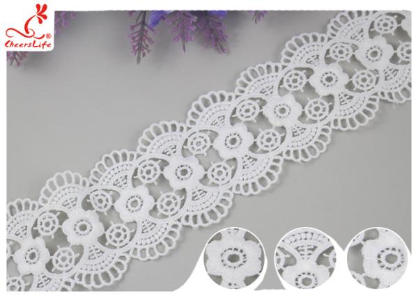 Guarnição solúvel em água feita malha decorativa do laço do algodão para vestidos de casamento