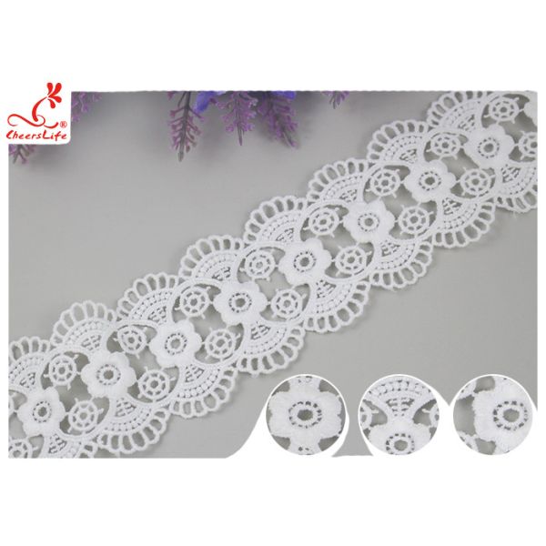 Декоративная связанная расстворимая в воде отделка шнурка хлопка для платьев свадьбы