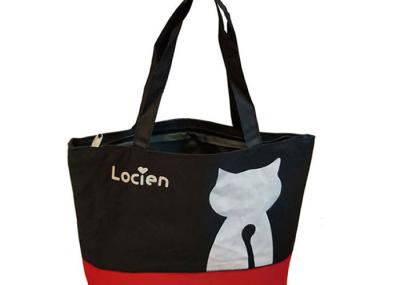 Two Tone 12oz Canvas Tote Bags With Zipper And Inside Polyester Lining