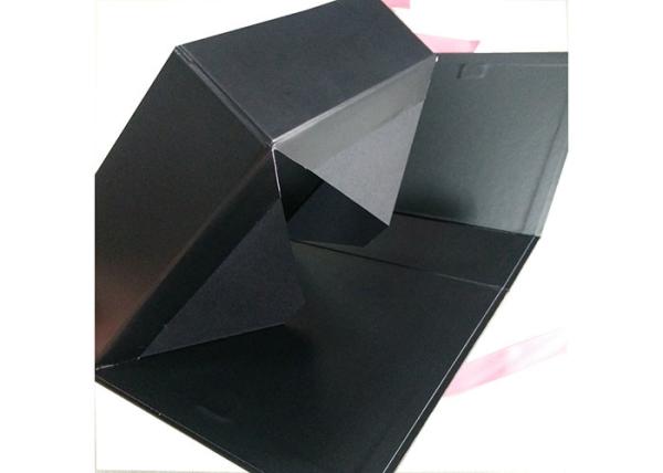 Cardboard Foldable Gift Boxes CMYK / Pantone Color With Ribbon