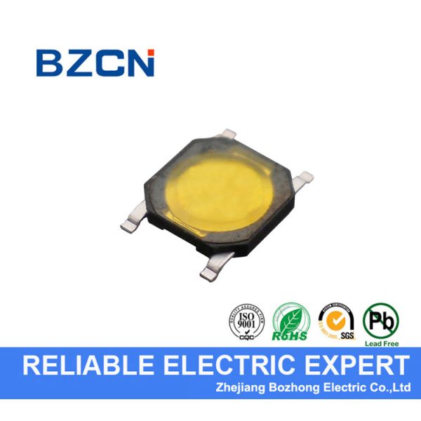 Ultra Thin Firm Momentary Tactile Switch 5X5 Mm SMT Type With Yellow Firm