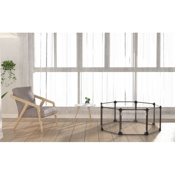 Устойчивая к ударам черная прозрачная акриловая ручка для собак для щенков и кошек