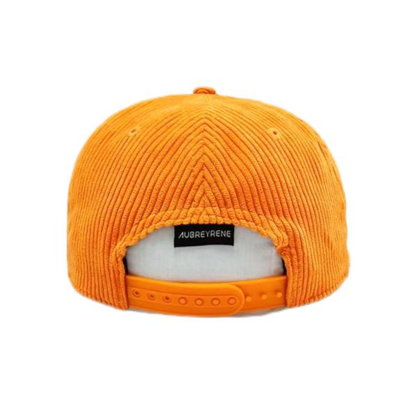 Unisex Constructed 6 Panel Snapback Hat Corduroy Flat Peak Mid Profile Snapback
