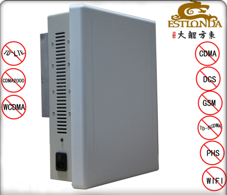 Wireles Stainless Steel Silver Cell Phone Signal Jammer 40m For School Examination Room