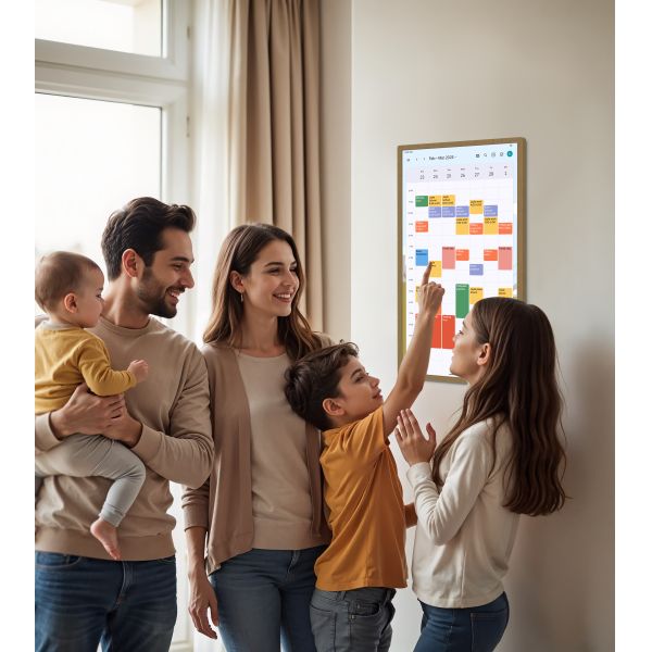 Uitra-narrow Frame Digital Family Wall Calendar , Online Monthly Digital Family Planner