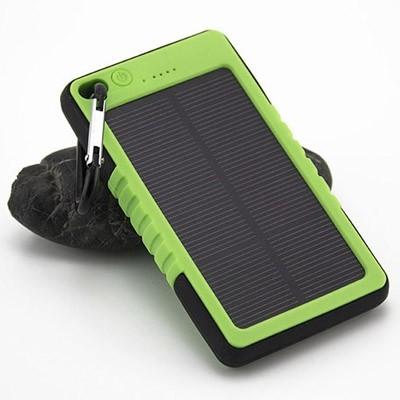 ABS Outdoors 8000mAh Polymer Battery Dual USB Waterproof Solar Power Bank With Flash light
