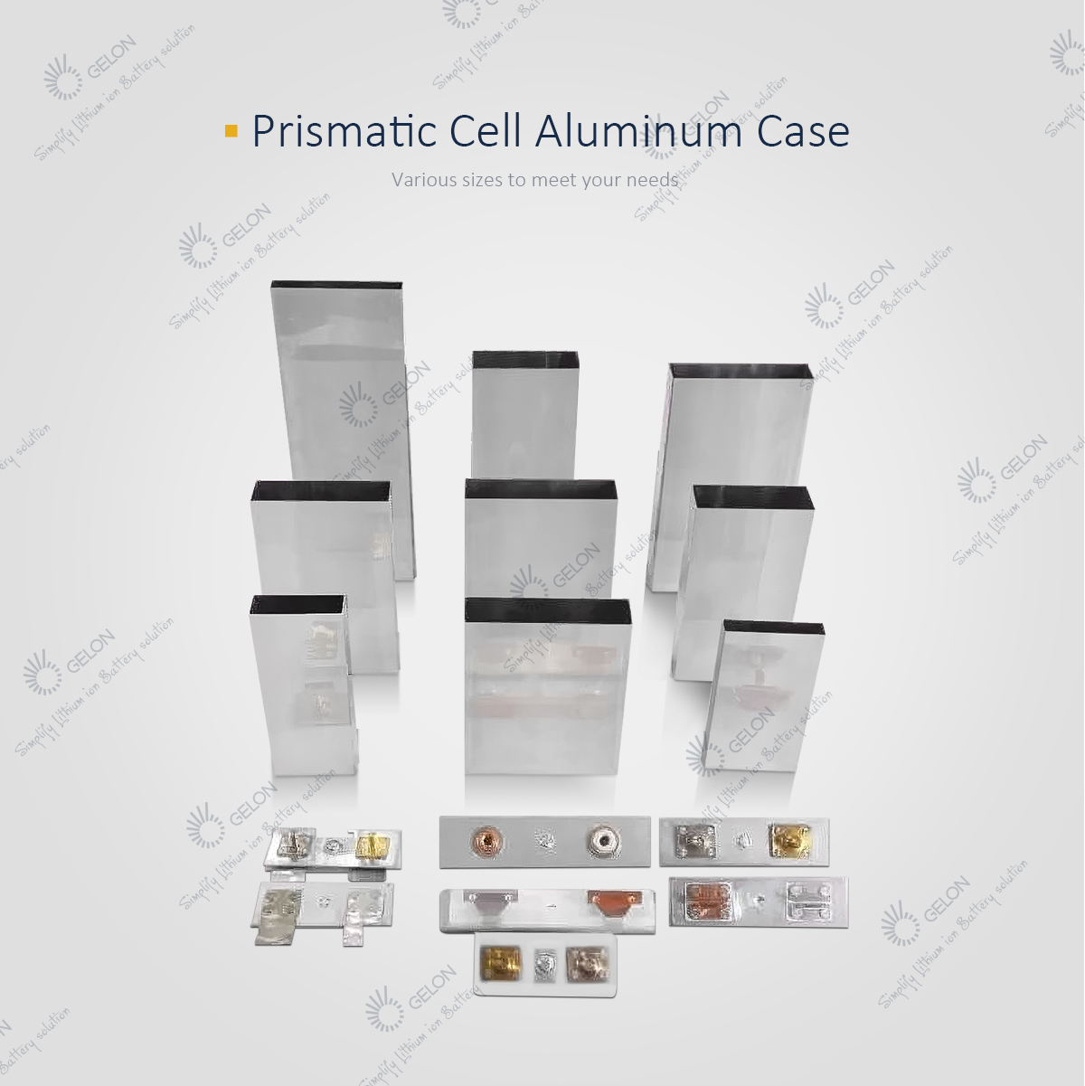 Custom Aluminum Prismatic Battery Case for EV/ESS Lithium Batteries with 18*65*130mm Dimension
