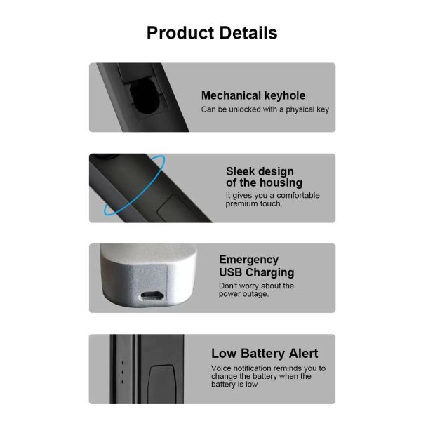 Serrures intelligentes extérieures étanches en alliage d'aluminium à pont cassé, serrure numérique spéciale