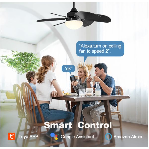 1stshine 6 Blades Ventilador de teto com controle remoto e motor leve DC 2- 1stshine