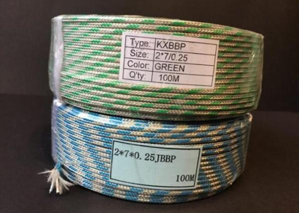 2x0.5mm 2x0.6mm 2x0.8mm Type E Thermocouple Extension Wire Metal Shield Fiberglass / PFA Insulated