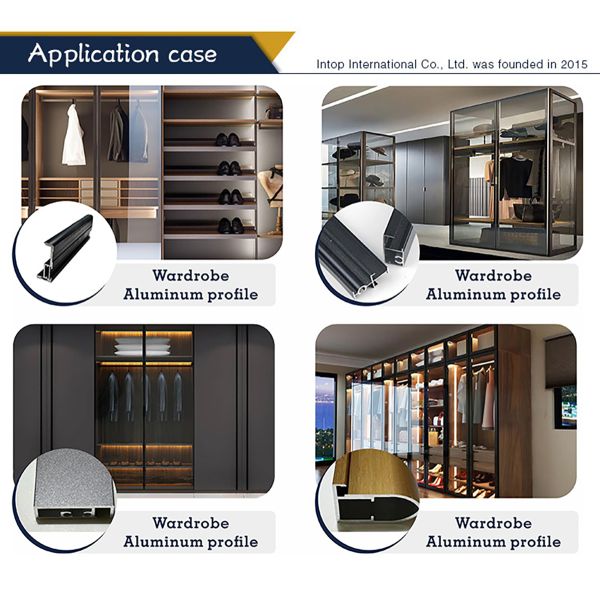 Bronze Anodized Window Profile 6063-T5 for Wardrobes Flat Shape