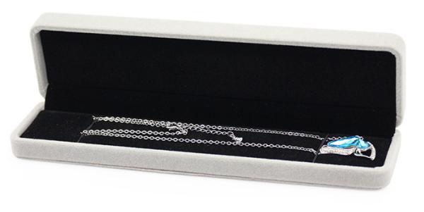 Logo Stamping Velvet Jewelry Gift Boxes Satin Compartment Jewelry Flocked Box