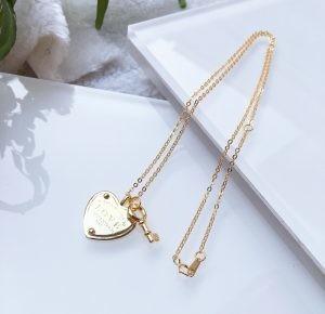 Gold Plated 925 Sterling Silver Neckalce Jewelry Pendant Heart Charm