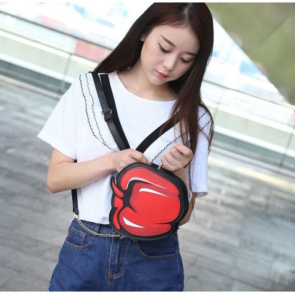 New fashion creative personality female cute cartoon fruit shoulder bag diagonal chain bag