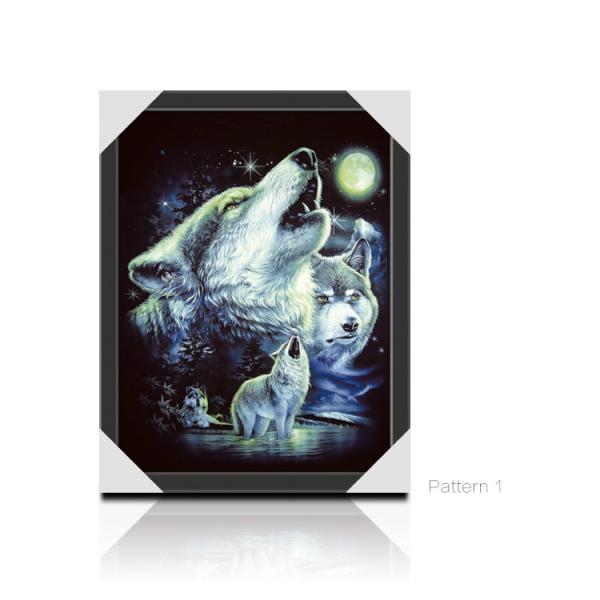 CMYK 3D Wolves Image Lenticular 3d Pictures PS Frame For Office Decoration