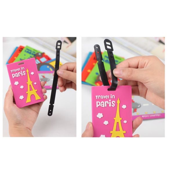 Promotional Custom Logo Travel 3D Soft PVC Luggage Tag, Personalized Rubber Airline Bag
